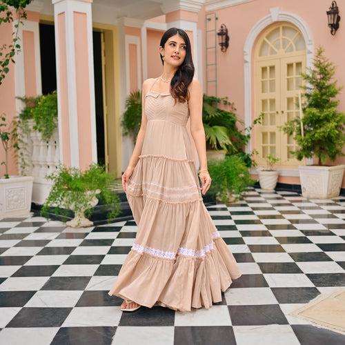 Bunaai Cream Splendor Cotton Dress