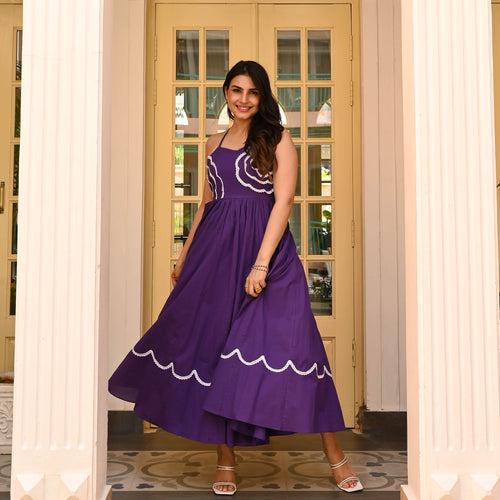 Bunaai Avery Purple Cotton Dress