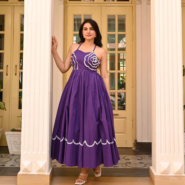 Bunaai Avery Purple Cotton Dress