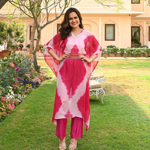 Tie Dye Lurex Kaftan Set