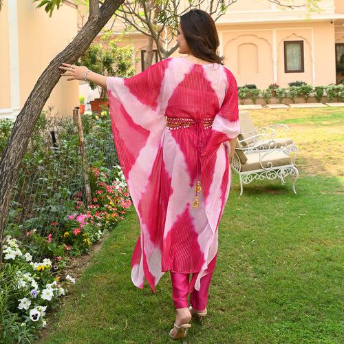 Tie Dye Lurex Kaftan Set