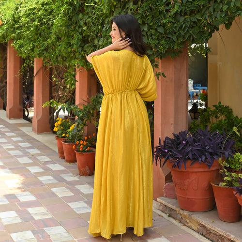 Bunaai Amber Yellow Lurex Dress