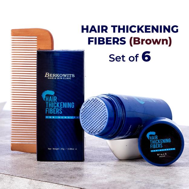 Berkowits Hair Building Fiber - Set of 6 (Dark Brown each 25g)