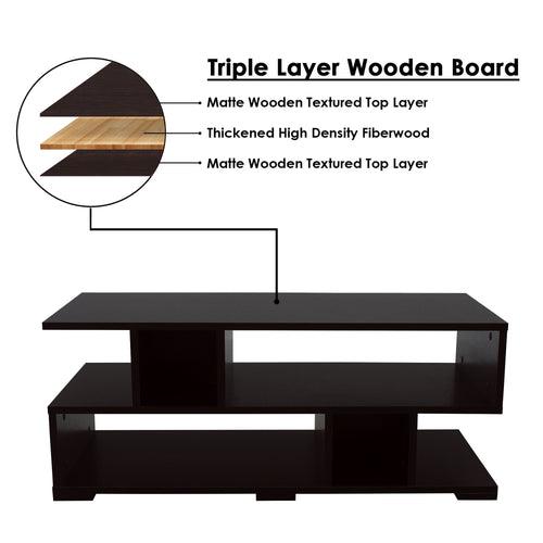 Lazywud TV Unit For Living Room (Dark Wenge)