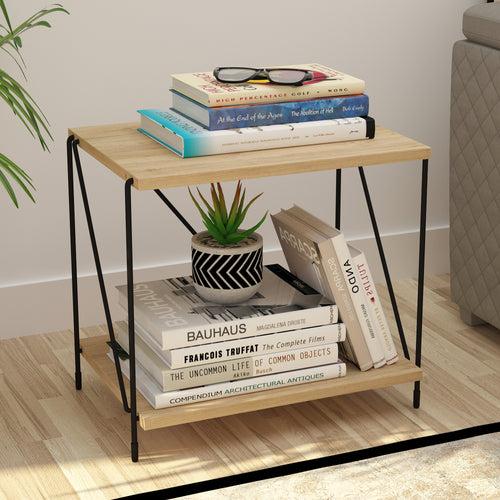 Lazywud DIY String Rack Bed Side Table For Bedroom and Corner Table for Living Room (Summer Oak)