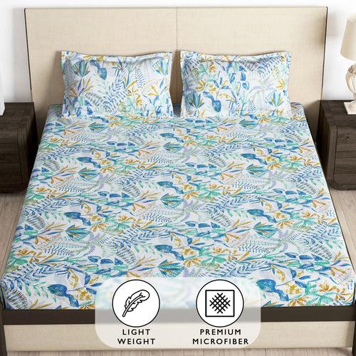 Arena 186 TC Multicolor Double Size Bedsheet With 2 Pillow Cover