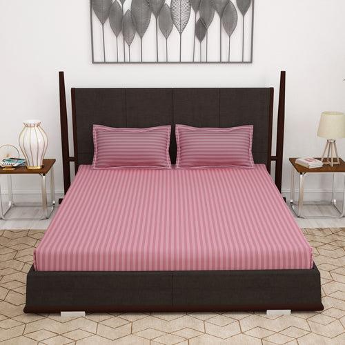 300 TC Pink 1 King Size Bedsheet With 2 Pillow Cover