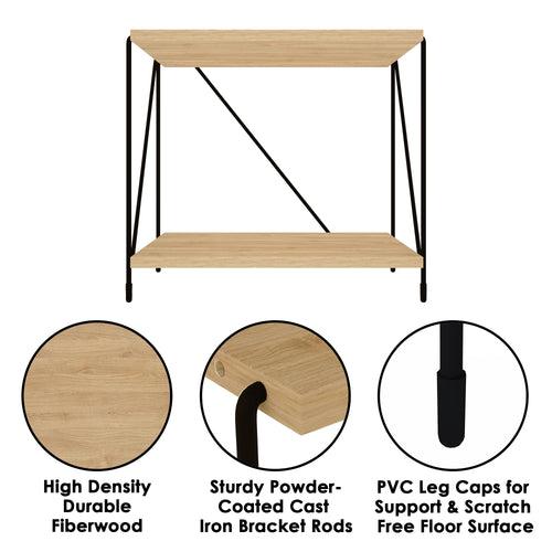 Lazywud DIY String Rack Bed Side Table For Bedroom and Corner Table for Living Room (Summer Oak)