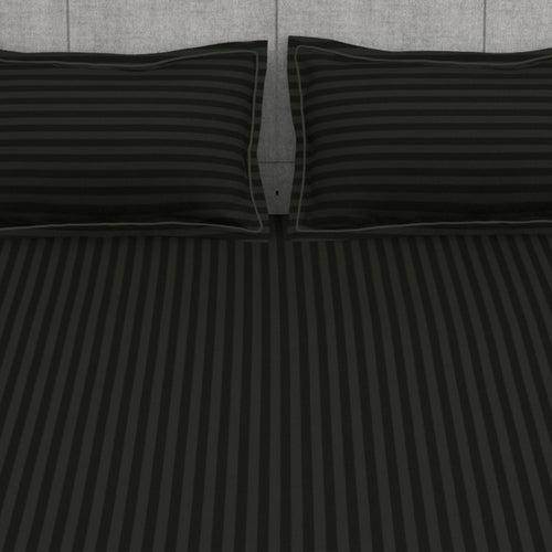 300 TC Black 1 King Size Bedsheet With 2 Pillow Cover