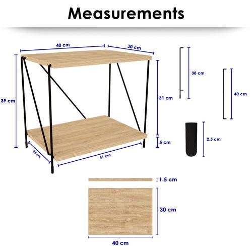 Lazywud DIY String Rack Bed Side Table For Bedroom and Corner Table for Living Room (Summer Oak)