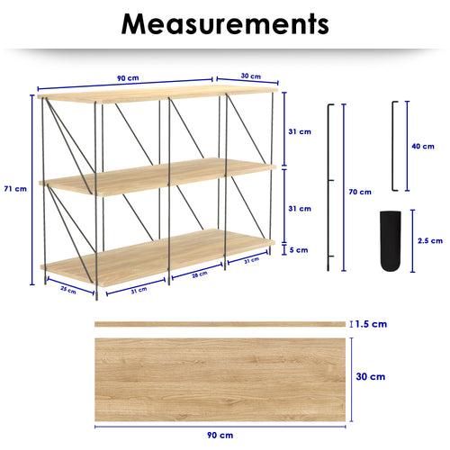 Lazywud DIY Cube Rack Storage For Bed Room, Study Room, Kitchen Organizer (Summer Oak)