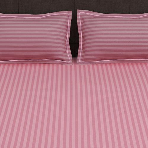 300 TC Pink 1 King Size Bedsheet With 2 Pillow Cover