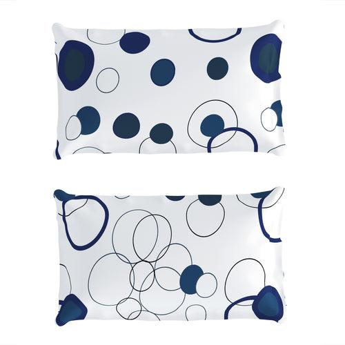 Metro 186 TC 100% Cotton White and Blue Double Bedsheet