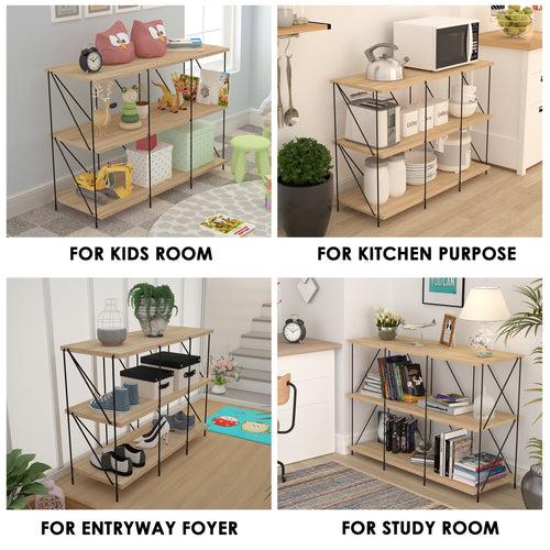 Lazywud DIY Cube Rack Storage For Bed Room, Study Room, Kitchen Organizer (Summer Oak)