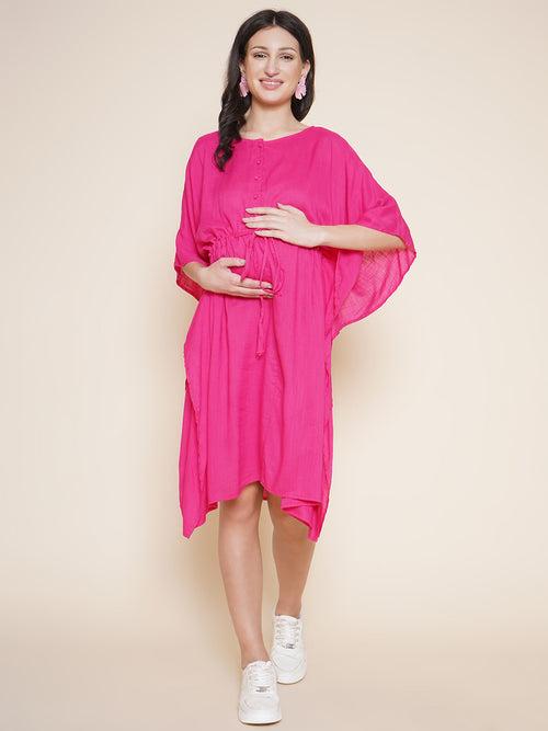 Pink Maternity and Nursing Kaftan For Mom-to-be