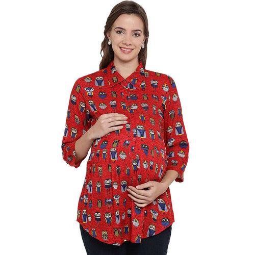 Printed Maternity and Feeding Top