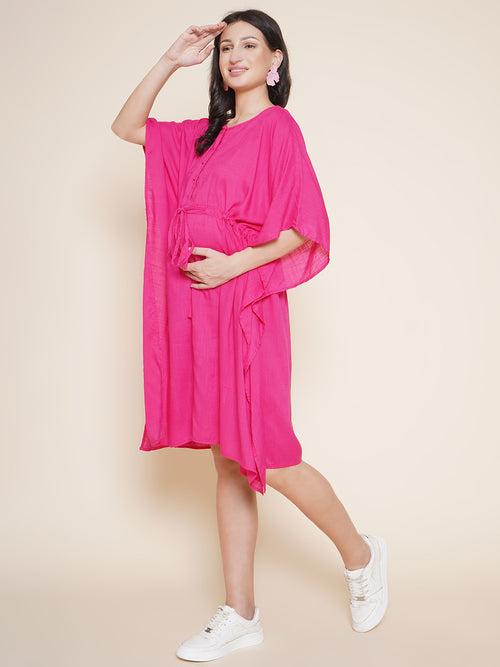 Pink Maternity and Nursing Kaftan For Mom-to-be