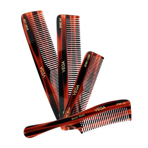 Vega Set of 4 Hand Made Hair Comb, (India's No.1* Hair Comb Brand)for Men and Women (HMCS-04)