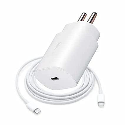 Samsung Galaxy F15 5G 25W Type-C To Type-C Adaptive Fast Mobile Charger With Cable White