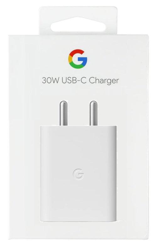 Google Pixel 8 Pro 30W USB-C Power Adapter with Type-C to C Cable for Google Pixel Mobile Charger (White)