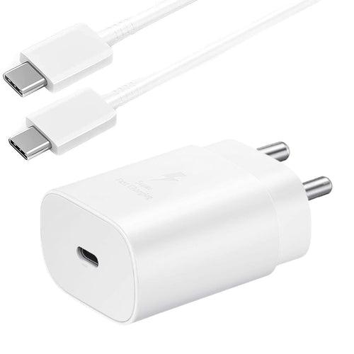 Samsung Galaxy A35 25W Type-C To Type-C Adaptive Fast Mobile Charger With Cable White