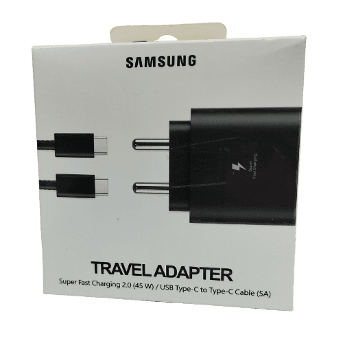 Samsung Galaxy S24 Ultra 45W Super Fast Charging Travel Adapter With C To C Cable Black