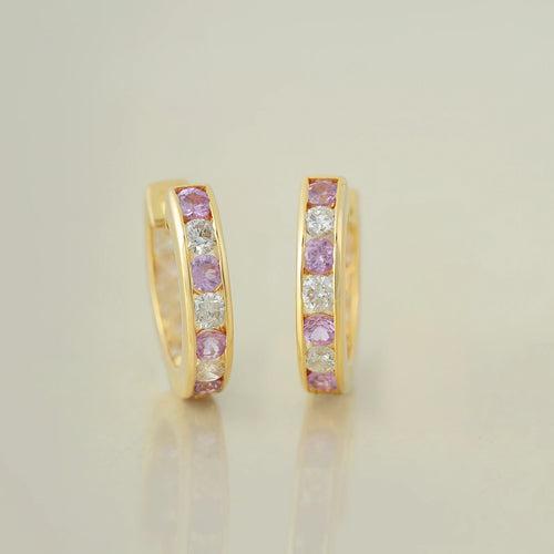 Stella Pink Sapphire Hoops