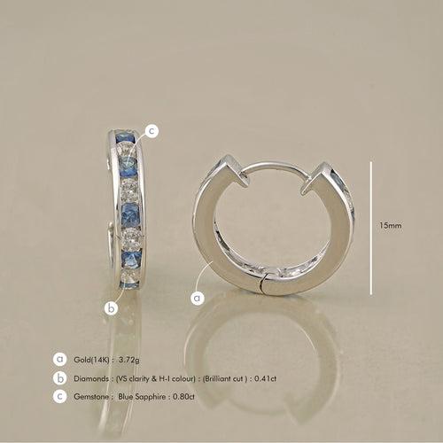 Stella Blue Sapphire Hoops