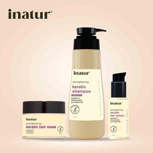 Keratin Hair Strengthening Bundle Offer - Keratin Shampoo + Keratin Hair Mask + Keratin Hair Serum