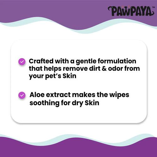 Pawpaya Pet Ear Wipes Made for All Cats and Dogs 25 Wipes