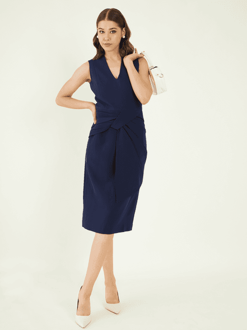 Indigo Draped Dress