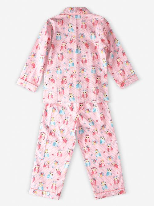 Pink Owl Night Suit