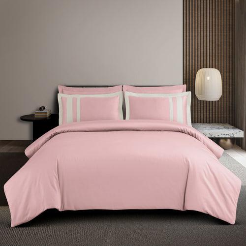 Malako Luxe: Oslo Collection 550TC Blush Pink 100% Cotton Super King Size Bedding