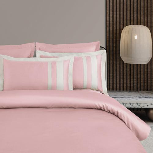 Malako Luxe: Oslo Collection 550TC Blush Pink 100% Cotton Super King Size Bedding