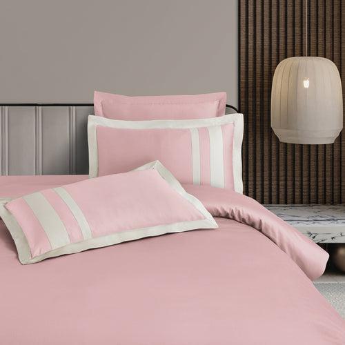 Malako Luxe: Oslo Collection 550TC Blush Pink 100% Cotton Super King Size Bedding