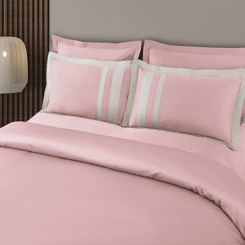 Malako Luxe: Oslo Collection 550TC Blush Pink 100% Cotton Super King Size Bedding