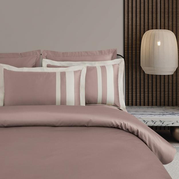 Malako Luxe: Oslo Collection 550TC Mauve/Wine 100% Cotton Super King Size Bedding