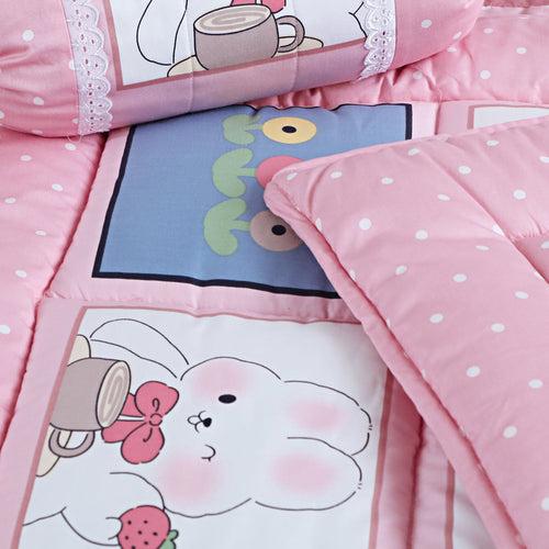 Malako Avene Pink Fine Cotton 5-Piece Baby Bedding Set