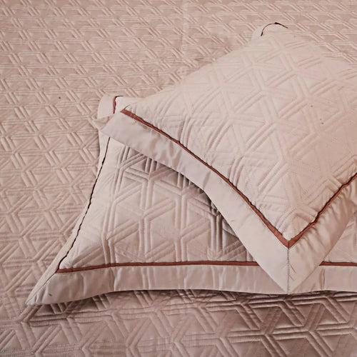 Malako Kairo 500 TC 100% Cotton Beige Solid King Size Quilted Bedspread Set