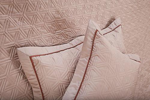 Malako Kairo 500 TC 100% Cotton Beige Solid King Size Quilted Bedspread Set