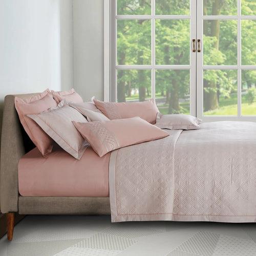 Malako Kairo 500 TC 100% Cotton Almond Beige/Peach Solid King Size Bedding