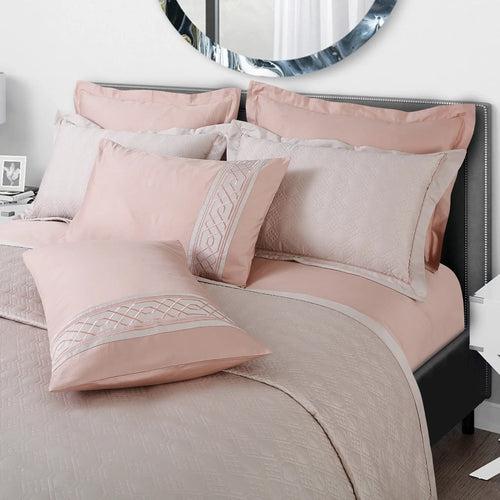 Malako Kairo 500 TC 100% Cotton Almond Beige/Peach Solid King Size Bedding