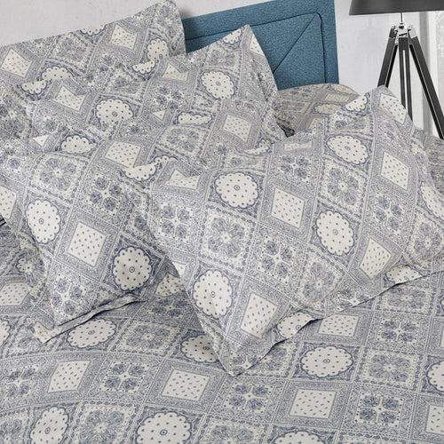 Malako Royale XL Off White Ethnic 100% Cotton King Size Quilted Comforter Set