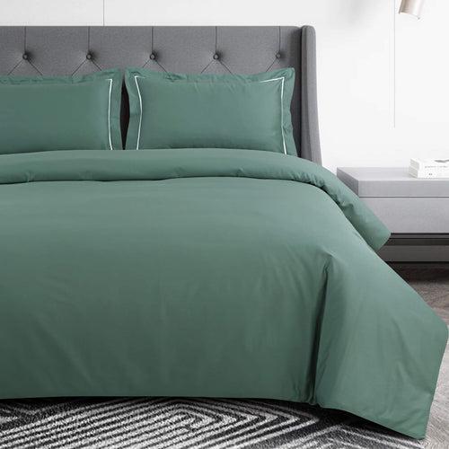 Malako Vibrant Solid Green 500 TC King Size 100% Cotton Bed Sheet With 2 Plain Pillow Covers