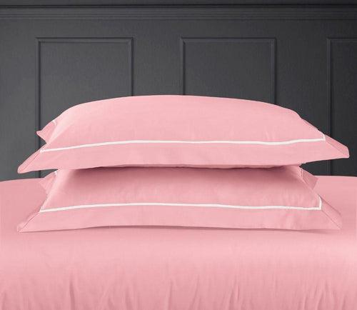 Petal Soft Vivid Pink Peach Plain King Size 100% Cotton Bed Sheet Set