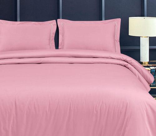 Petal Soft Vivid Rose Pink Plain King Size 100% Cotton Bed Sheet Set