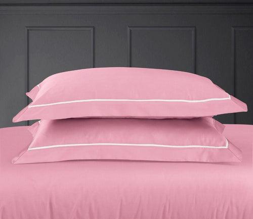 Petal Soft Vivid Rose Pink Plain King Size 100% Cotton Bed Sheet Set