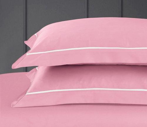 Petal Soft Vivid Rose Pink Plain King Size 100% Cotton Bed Sheet Set