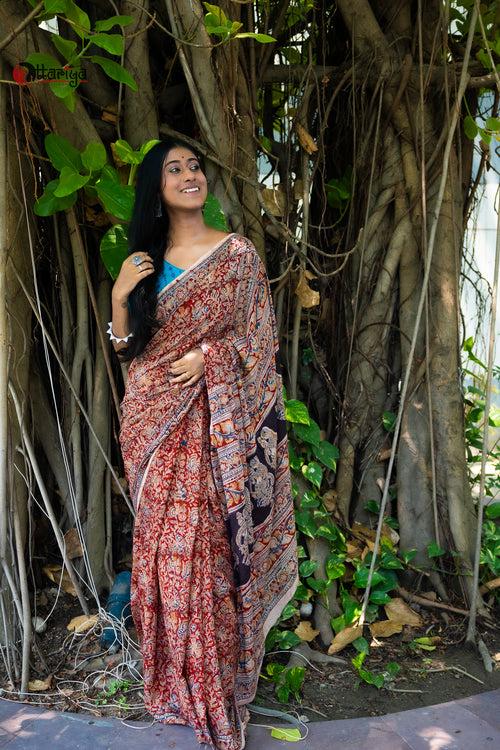 Red riding wood Saree