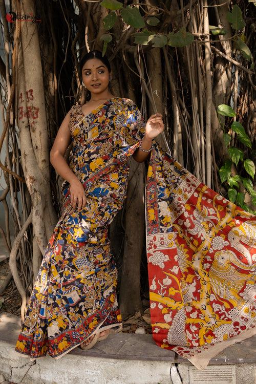 Kalka kalamkari saree